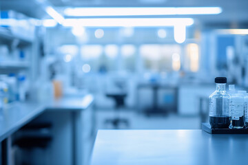 abstract blurred science lab interior room