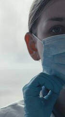 Aufkleber - A dedicated medical scientist in lab attire, including a mask and goggles, is carefully preparing for crucial vaccine research in a stateoftheart laboratory designed for immunization studies