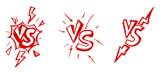 Wall Mural - Versus VS Comic Crayon Chalk Drawing PNG Transparent