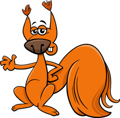 Wall Mural - funny cartoon red squirrel comic animal character