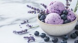 Fresh Lavender Blueberry Sorbet in a Bowl
