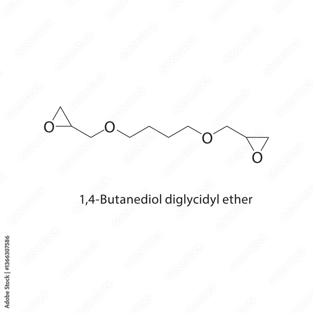1,4-Butanediol diglycidyl ether skeletal structure. Epoxy Ether ...