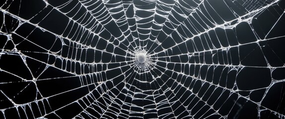 serene water droplets on spider web in nature illustration