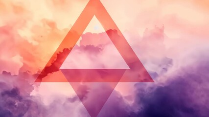 Poster - Colorful abstract triangle design blends vibrant hues in a stunning artistic display