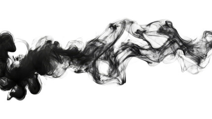 Wall Mural - ink cloud abstract shape, black smoke effect background, cut out transparent