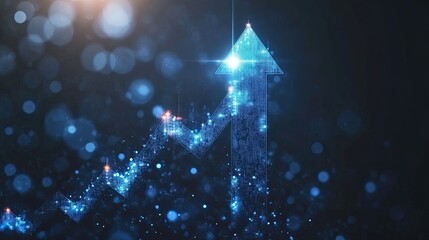 Poster - A 3D coin backdrop displays a blue finance chart and investment bars, symbolizing market growth, success, and tech-driven currency trends.