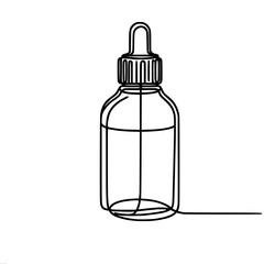 Aufkleber - Single Line Drawing of a Dropper Bottle  