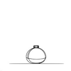 Aufkleber - Simple line drawing of a round bottle  