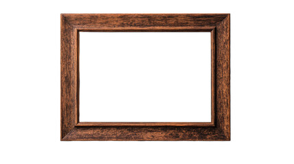 Wall Mural - empty wooden frame, brown color, texture wood, isolated, cut out transparent