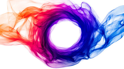 Canvas Print - Colorful smoke waves abstract background graphic design, cut out transparent
