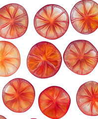 Poster - Intricate Red-Orange Circular Patterns on Transparent Background, PNG
