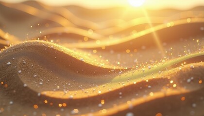 Poster - Soft golden sand dunes illuminated by sunset  