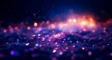 Canvas Print - blurred lights create a magical, dreamy atmosphere. bokeh effect with vibrant blue, purple and orang