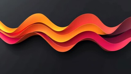 Poster - Colorful wave patterns create a vibrant visual display in a modern design setting