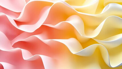 Poster - Colorful wavy fabric creates a soothing visual experience in a light-filled space