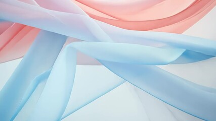 Poster - Soft flowing fabric in pastel colors creates an impression of movement and tranquility in an artistic display
