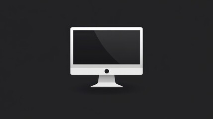 Poster - Minimalist Desktop Computer Icon on Dark Background  Modern Design for Technology and Digital
