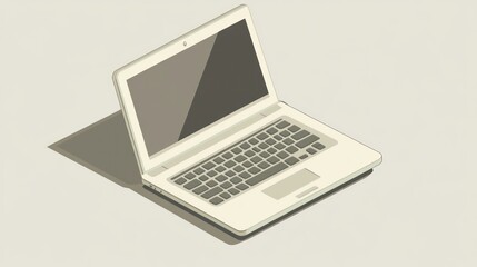 Poster - Modern Laptop Illustration with Minimalist Design for Technology and Business Concepts