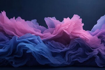 Aufkleber - Abstract Textured Waves In Blue And Pink Hues Against A Dark Background With Dramatic Lighting