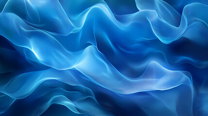 Wall Mural - azure blue waves veil