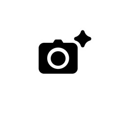 Poster - Ai camera icon design with a shining sparkle next to it, representing innovation and creativity.