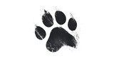 A dog paw print symbolizing pets or animals, black-filled on white