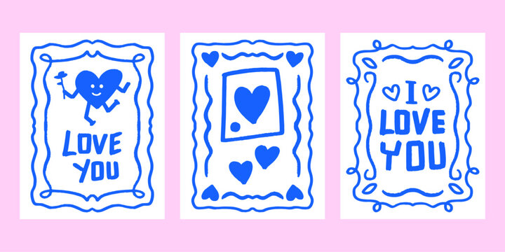 Birthday postcard set with balloons, cocktails, cakes, bottles, cats and handwriting. Invitations, happy birthday. Vector templates are great for cards, posters, flyers, or banners