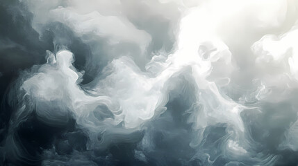 Wall Mural - abstract depiction of swirling cloudy formations with light and shadow. gossamer shadows. illustrati