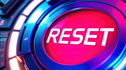 Leinwandbilder - The word reset displayed on a futuristic device button