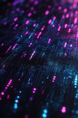 Poster - abstract digital pattern with vibrant colors and glowing lines