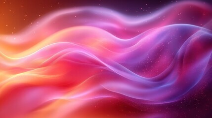 Poster - Abstract Waves of Color: A Serene Digital Artwork