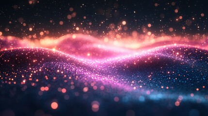 Poster - Celestial Stardust: A Symphony of Glowing Particles
