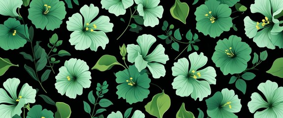 Jade petunia petals vector pattern abstract design illustration background