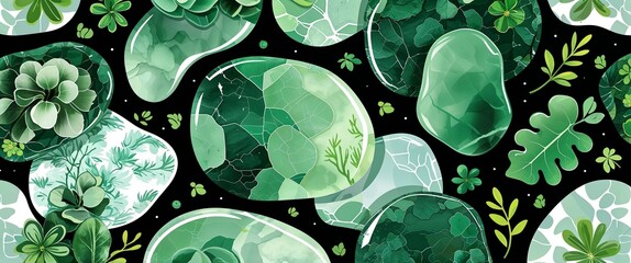 green jade slabs vector pattern abstract design illustration background