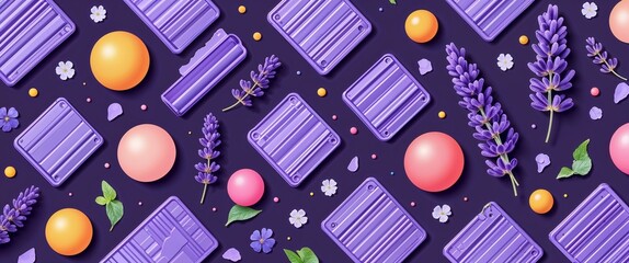 Lavender plastic boards vector pattern abstract design illustration background