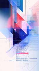Wall Mural - abstract technology-inspired geometric background with blue shapes and digital aesthetics.
