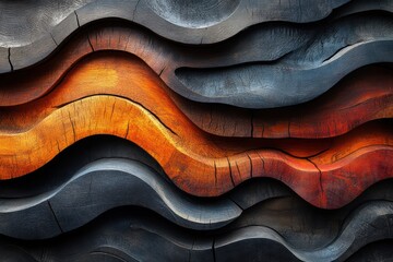 Wall Mural - abstract wooden textures with rich earthy tones and soft grain details