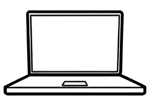 Modern Laptop Vector Illustration - Clipart, Line Art & Cartoon Graphics, High-quality modern laptop vector illustration, perfect for clipart, line art, and digital designs.