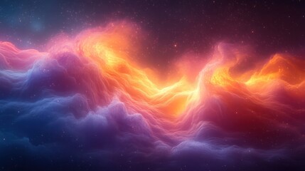 Wall Mural - digital aurora-inspired waves with vibrant, glowing transitions