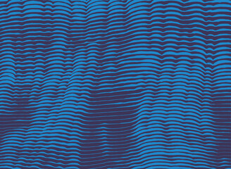 Hand drawn abstract landscape or mountains range pattern, Japanese stripe wave in brush line, woodcut, wood carving style background, irregular nature inspired texture graphic for textile, carpet