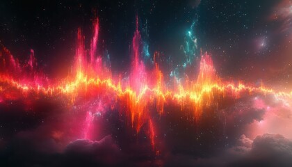 Wall Mural - digital glitch-inspired design with vibrant fragmented streaks
