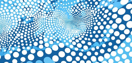 Wall Mural - dotted blue and white abstract patterns come together, creating a dynamic background for digital con