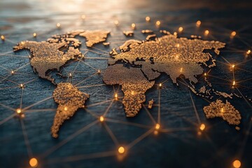 Aufkleber - A globe with a network of lines connecting it