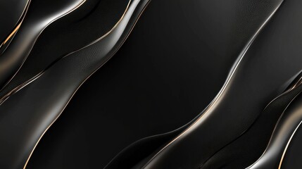 Leinwandbilder - A black background with gold and silver swirls