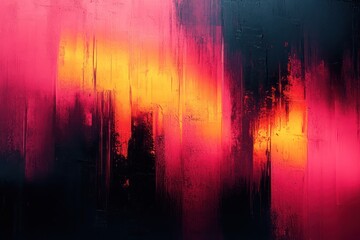 Wall Mural - dynamic glitch effects with bold neon streaks creating vibrant abstract art