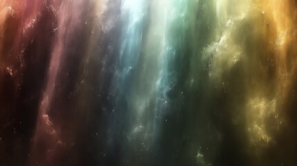 colorful abstract painting showing swirling nebulas and celestial clouds