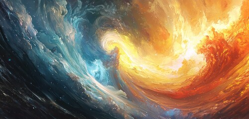 Wall Mural - ethereal energy waves with vibrant hues for futuristic compositions.