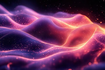 Wall Mural - ethereal glowing lines forming intricate abstract cosmic shapes