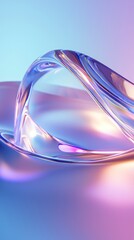 Wall Mural - holographic blue gradient effect for a sleek and modern background design with a futuristic vibe.