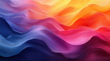 Wall Mural - layered gradient waves in bold colors forming a striking abstract flow